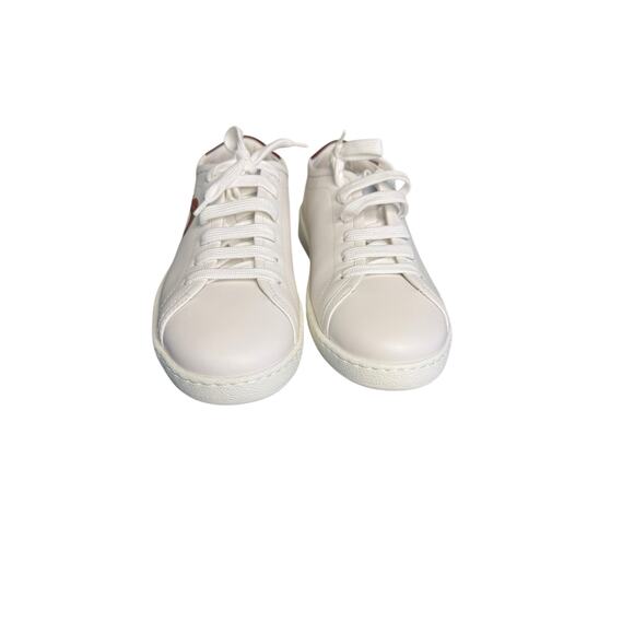 Salvatore Ferragamo NIB Brandy Leather Sneakers in White/Red Size 9.5 - Picture 4 of 12